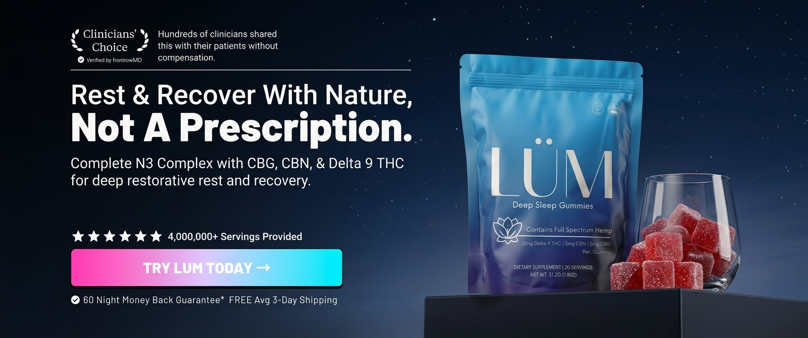 LUM Deep Sleep Gummies — Rest & Recover With Nature, Not A Prescription